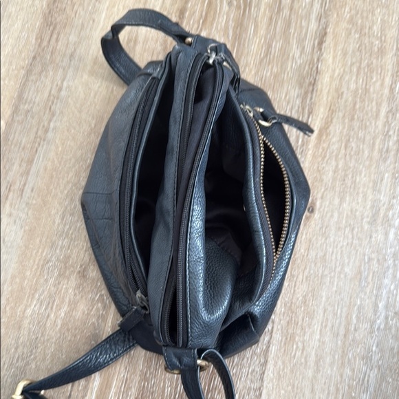 GREAT AMERICAN LEATHER WORK Sleek Black Crossbody Bag Y2K Vintage - Picture 8 of 15